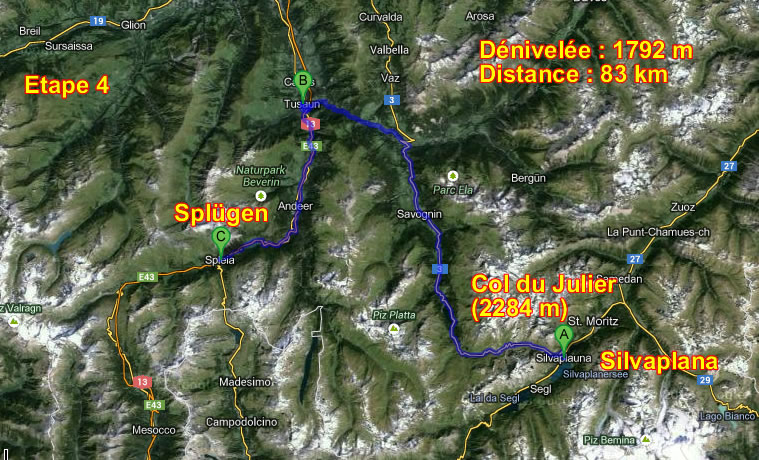 Itinéraire de l'étape 4