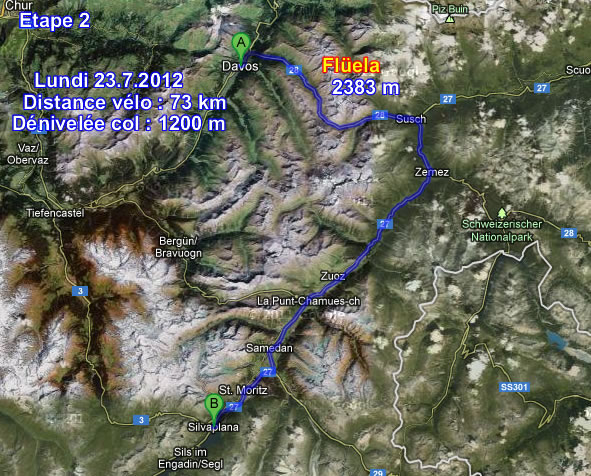 Itinéraire de l'étape 2